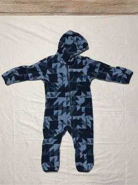 Columbia Baby Fleece Bunting One Piece Hooded 18-24M Blue Camo